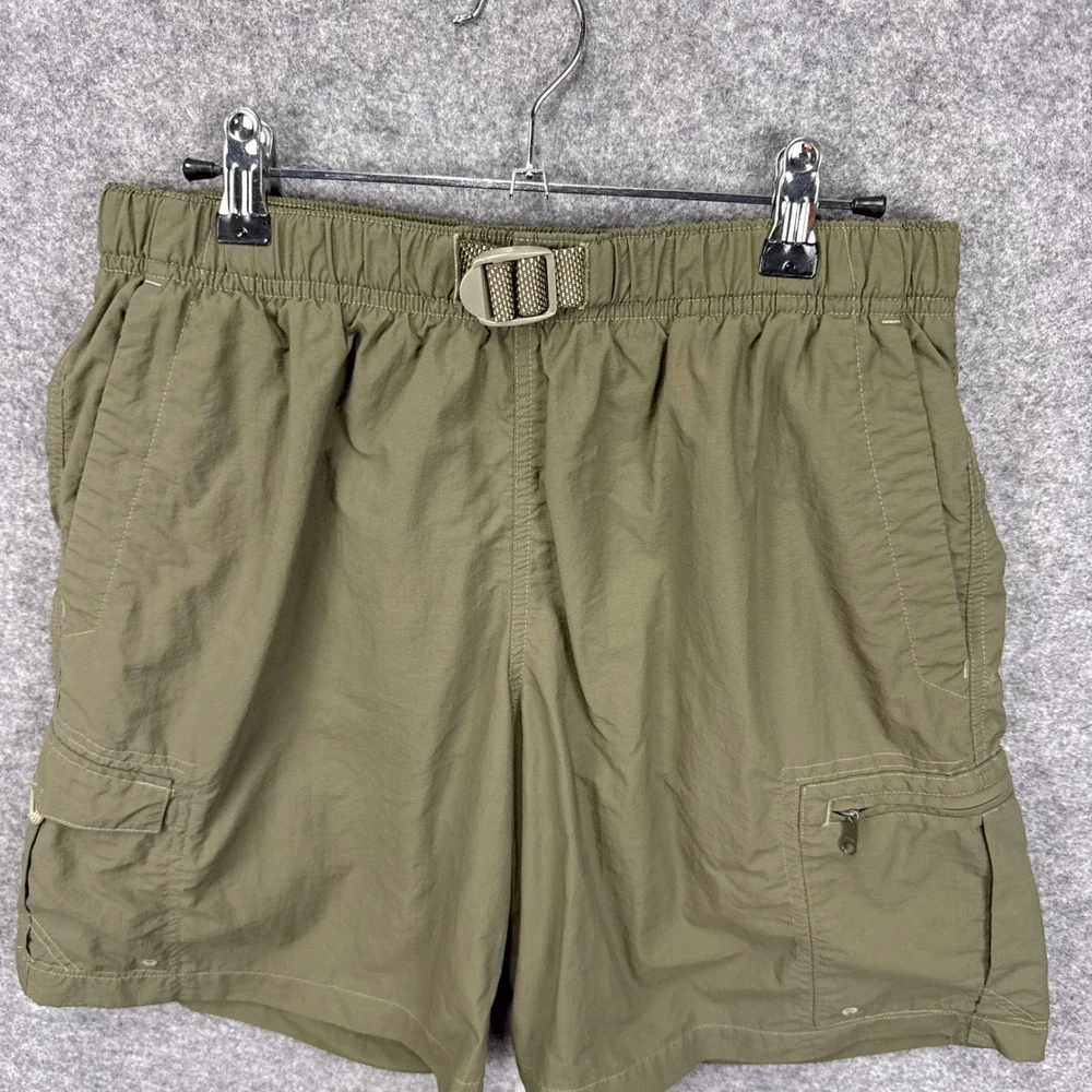 Columbia Mens Olive Green Nylon Cargo Hiking Shorts Size S‎ 9 Inseam AM4468